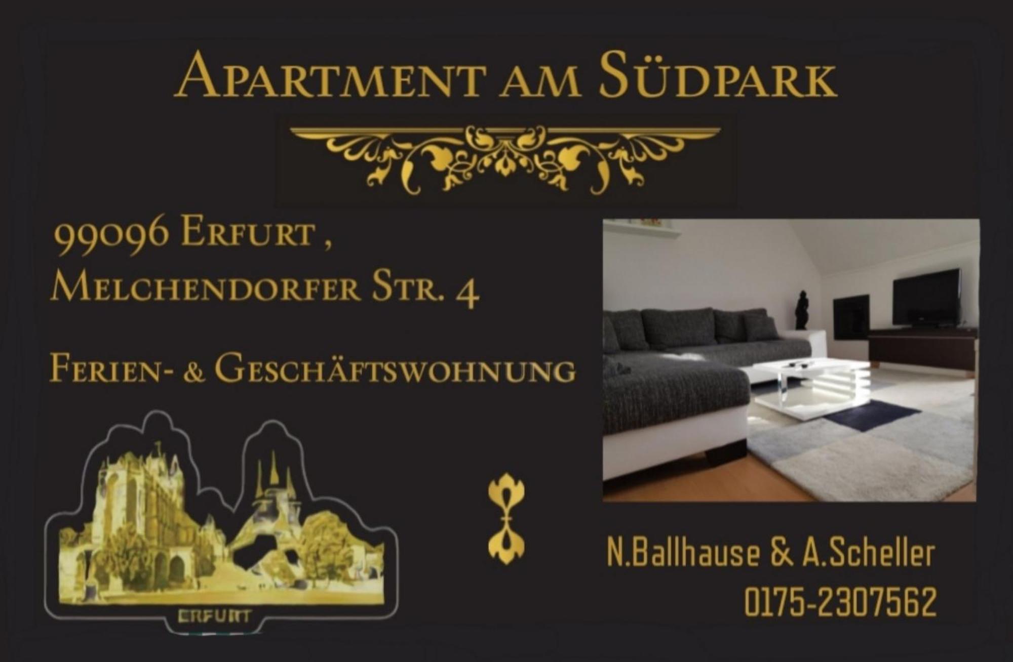 Apartment Am Suedpark Erfurt - Inkl Garten Mit Sitzlounge - Zentrumsnah Eksteriør bilde